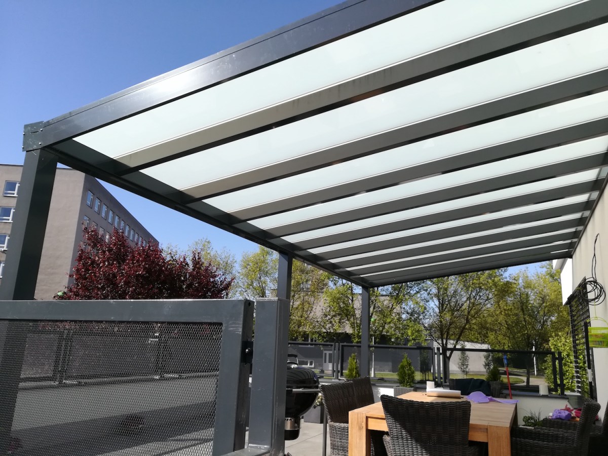 Hliníková pergola antracit RAL 7016 500 x 350 cm provedení DELUXE
