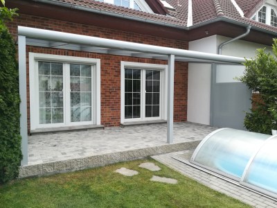 Hliníková pergola stříbrná RAL 9006 300 x 350 cm provedení PROFI
