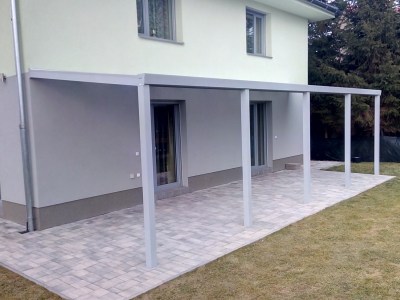 Hliníková pergola stříbrná RAL 9006 400 x 300 cm provedení PROFI